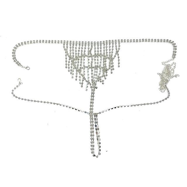 New Rhinestone Body Chain, Sexy Nightclub Underwear Set Stage Show Body Clothing Body Chain