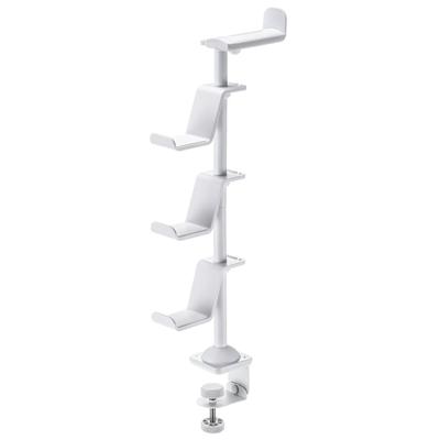 JY-STN2W Game Controller Stand with Clamp (with Headphone Holder, White)