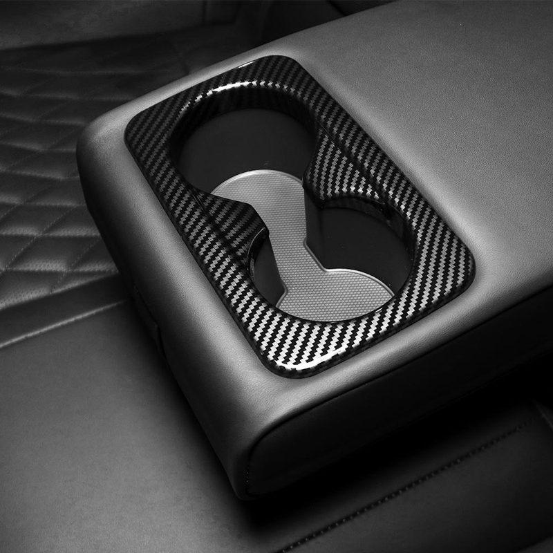 1PCS Automotive Interior Accessories Seat Cup Holder Cover Frame Trim In ABS Material Interior For Kia Stinger 2018- LHD RHD