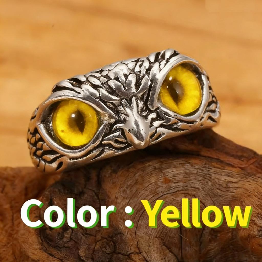 Rare Vintage Owl Carved Tibet Silver Ring for Men Cute Animals Youth Gothic Adjustable Fashion Women Jewelry Accessories Gifts