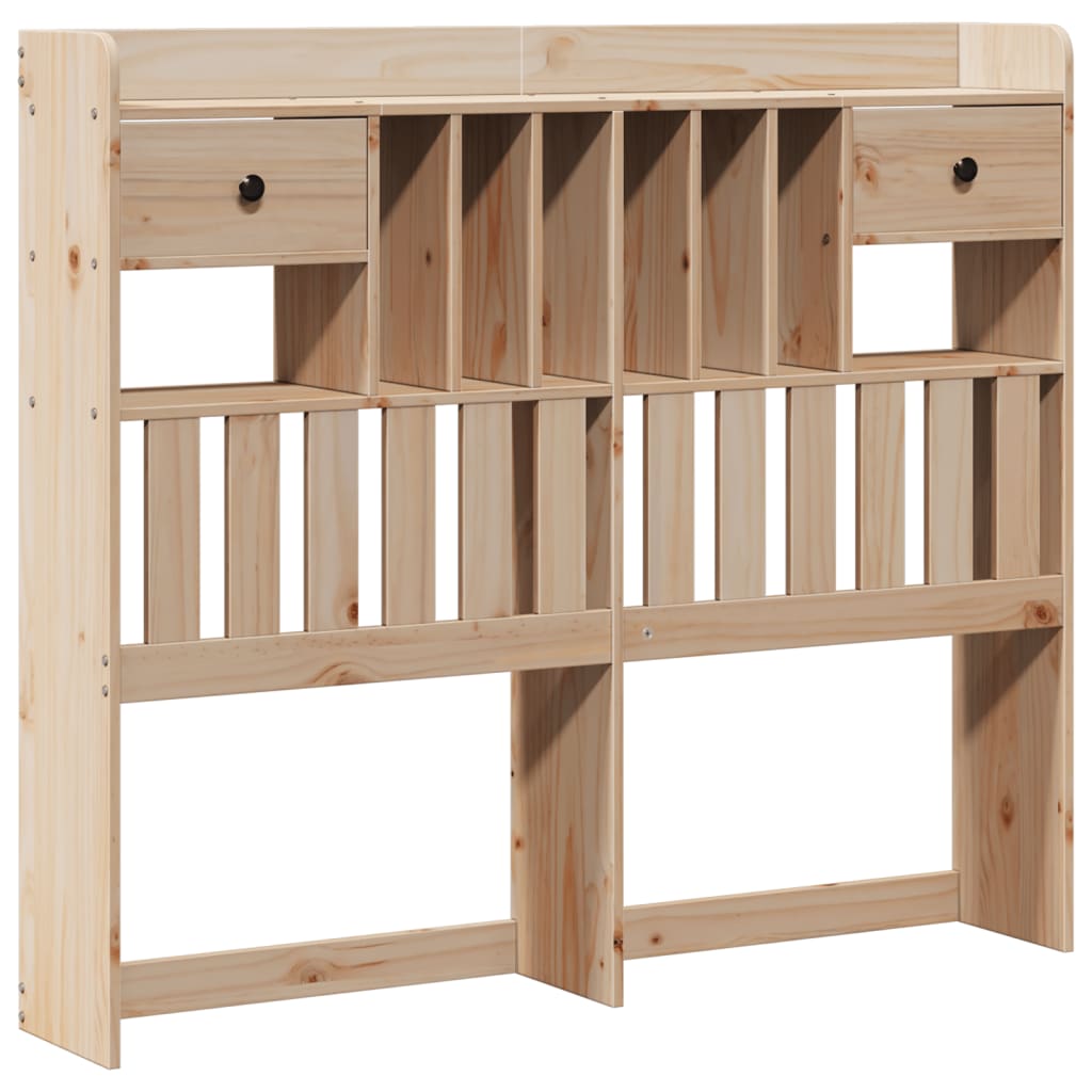 Solid Wood Bed with Shelf Without Mattress 135 x 190 cm Pine Wood