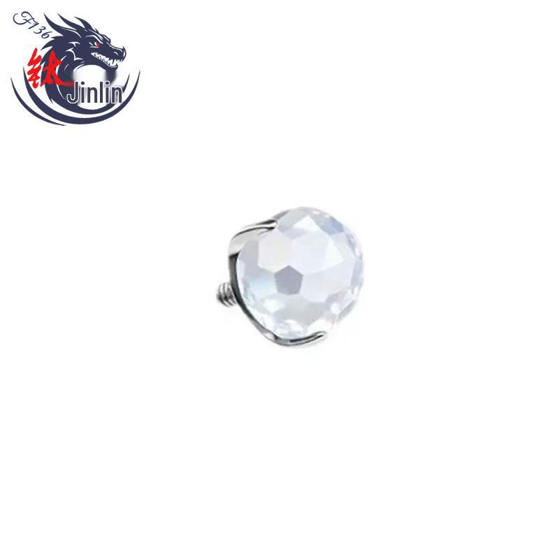 F136 Titanium Zirconia Stud Earrings: Multi-color Diamond Inlaid, Fashionable Piercing Accessories for Trendy Men & Women