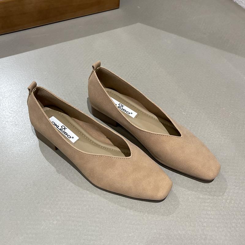 SUOJIALUN 2023 Spring New Brand Women Flat Shoes Round Toe Shallow Slip On Ladies Casual Ballet Shoes Soft Leather Eelgant Balle
