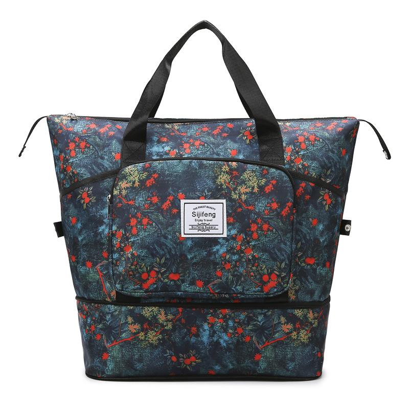 Trendy Luggage Bags with Large Capacity and Expandable Travel Bags with Dry and Wet Separation Personality Can Be Used To Fit A Pull Rod