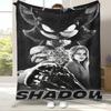 Retro S-Sonic Cartoon Game Flannel Blanket,Ultra Soft Warm Plush Throw for Home Bedroom Bed Sofa Cover Camping Picnic Gift