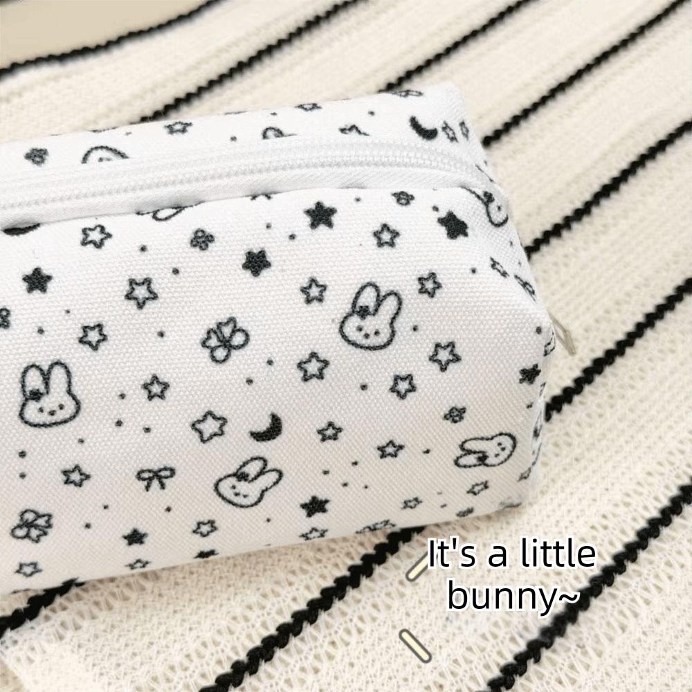 Zipper Closure Pen Pouch Cartoon Bunny Pencil Pouch Cute Zipper Pencil Case School Supplies