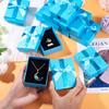 Craftdady 12 Pack Light Sky Blue Jewelry Boxes, Small Rectangle Paper Jewelry Present Boxes with Lids Bowknot Necklace Pendant Ring Earring Packing