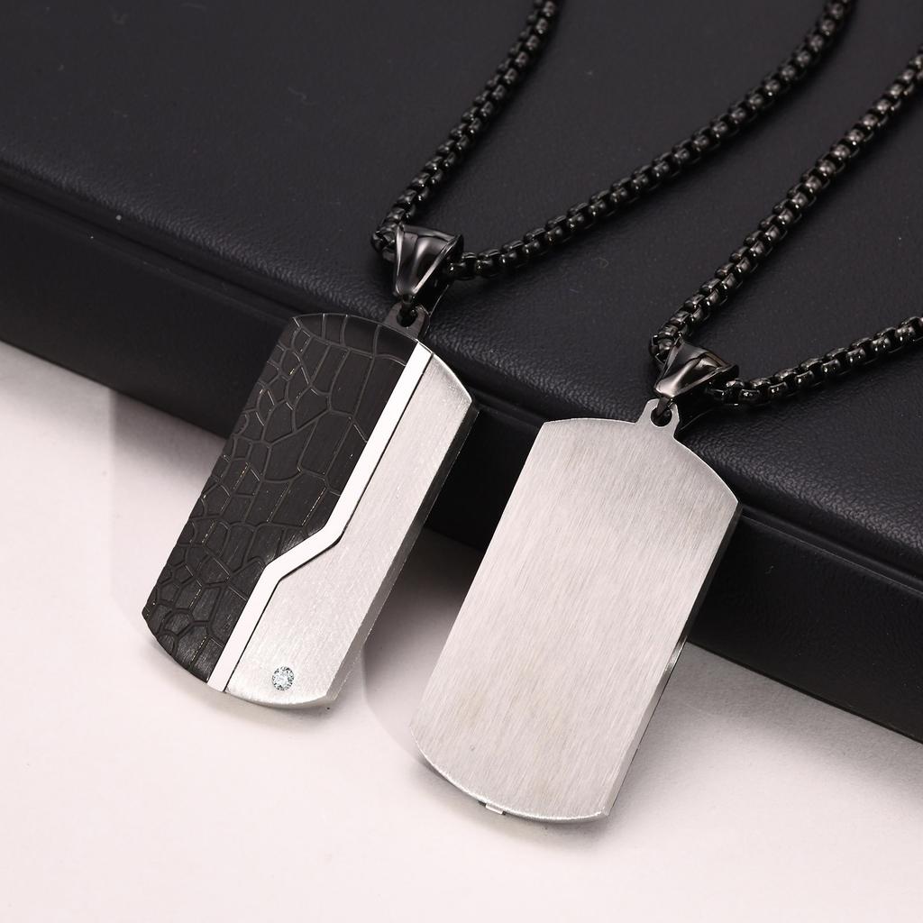 Valentine's Day Gift Stainless Steel Jewelry Dog Tag Man Necklace Pendant For Wedding Birthday Party Dad Boyfriend