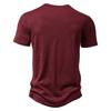 Mens Casual Solid Color Henley Collar Short Sleeve T Shirt