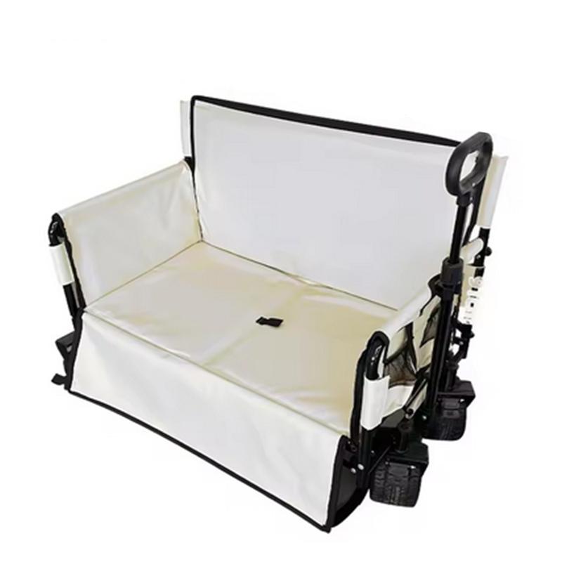 Folding Wagon folding sofa with brakes multiple use oxford cloth heavy duty camping cart multiple pockets бежевый