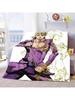 Summer Blankets Sofa Bedspread Couch Home Living Room Decor Anime  Bizarre Adventure Print Flannel Throw Blanket Soft Warm
