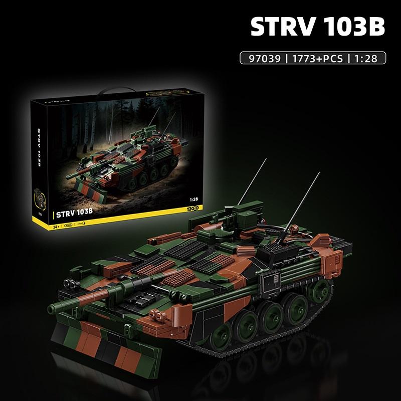 1773pcs Swedish STRV103B Tank Model Military Display Assembly Toy Blocks Collectible Educational & Fun Play NO.97039