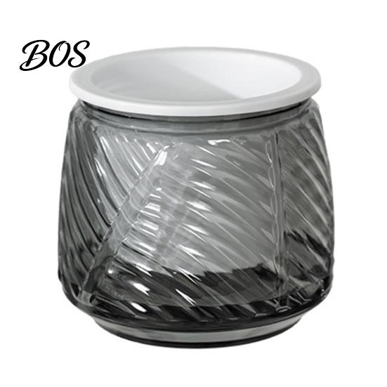 Modern Decorative Flower Container Self Watering Planter with Wick Rope for Indoor Plants, Double Layer Office Green Plant Holder Transparent