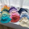 Solid Color Men Women Couple Bucket Hat Korean Version Ins Versatile Basin Hat Summer Big Brim Cotton Bucket Hat