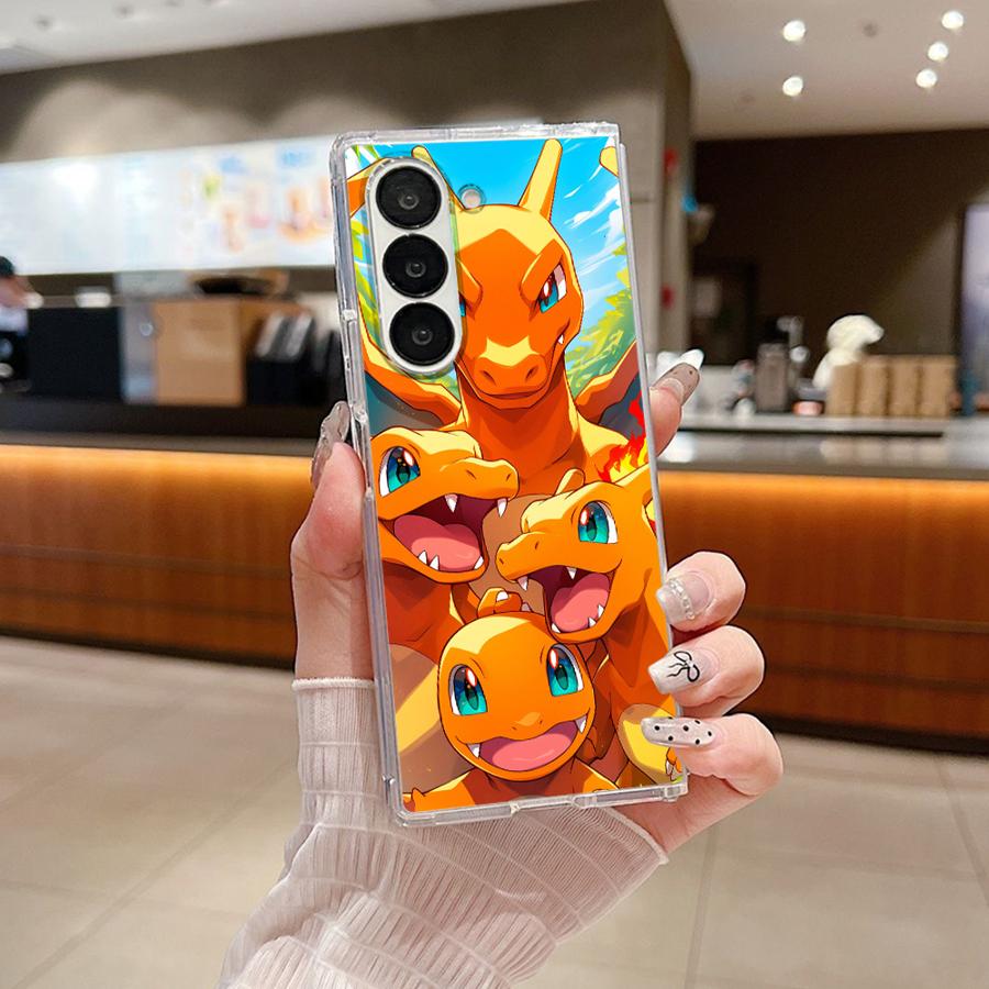 Hot Comic Pokemon Art Transparent Soft Phone Cover Case for Samsung Galaxy ZFold6 ZFold4 Z Fold 7 6 5 4 3 ZFold5 ZFold3 ZFold7