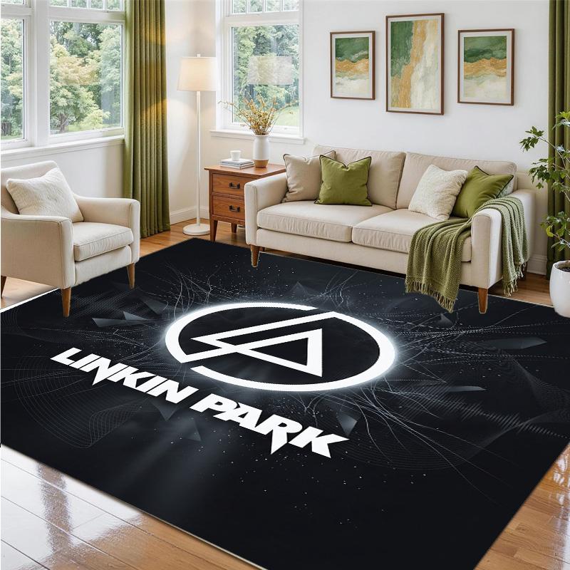 Linkin Park Design Crystal Velvet Rug Soft Decorative Mat for Bedroom Entrance