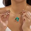 Colorful Bubble Initial Pendant Necklace - 26 Letter Clavicle Chain Jewelry