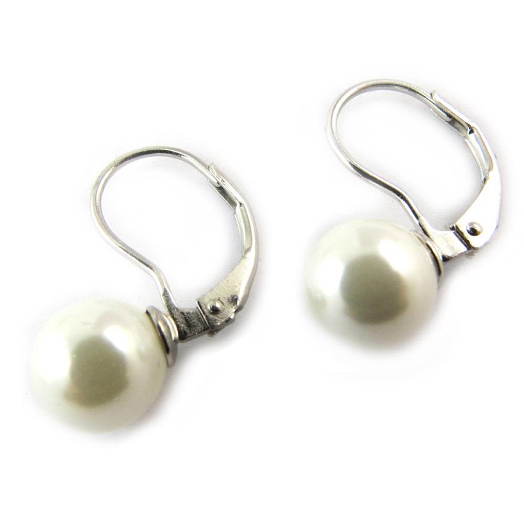Altesse [N3782] - Silver 'Perla' Ivory Sleepers - 6 Mm