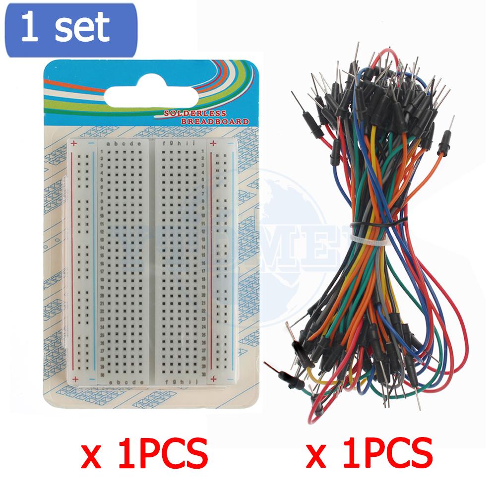 1-5 Sets 400 Tie Point Breadboard Solderless PCB Boards Prototype Universal Mini Bread Board with 65pcs Jumper Wire DIY Kit