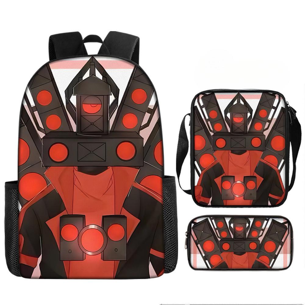 Skibidi Cartoon Toilet Printed Backpack Child Schoolbag Shoulder Bag Pencil Bag