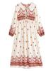Summer European and American Women's Clothing Positioning Printing Fringed Bohemian Loose Dress