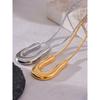 Yhpup 316L Stainless Steel U-Shape Metal Necklace Pendant 18K PVD Plated Fashion Statement Collar Neck Jewelry Waterproof New