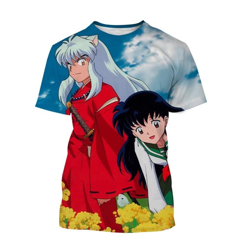 Latest Style Anime Inuyasha 3D Printing T-shirt Men And Women Fashion Casual Harajuku Style Hip-Hop Street Cool T-Shirt O-Neck S