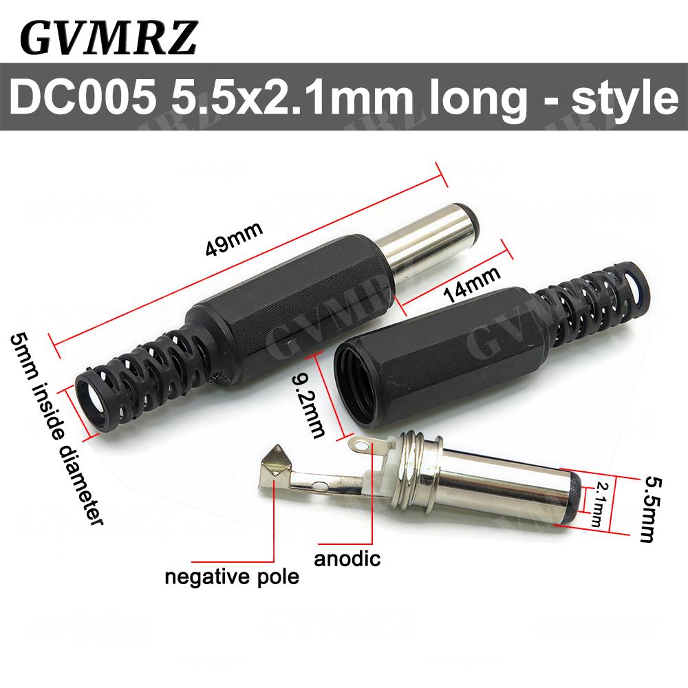 10PCS DC Connectors 5.5x2.1mm 3.5x1.3mm DC Power Plug Male Female Jack Socket Panel Mount DC Power Adapter Connector 5.5*2.1
