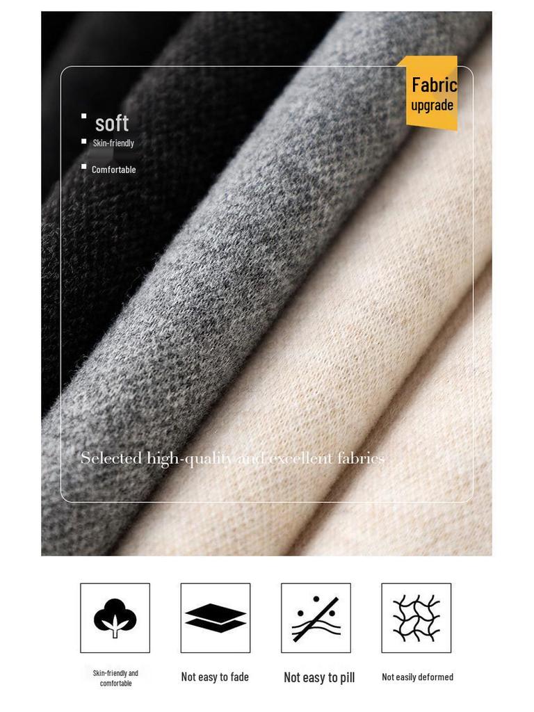 2025 Autumn/Winter Women's Woolen Curved Blade Wide-Leg Pants, Plus Velvet, Thick, Comfortable, Skin-Friendly, Casual Banana Pants