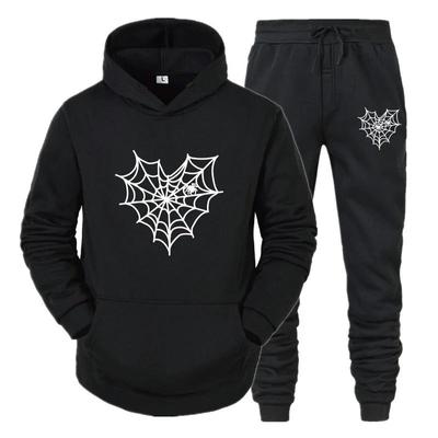 Männer Frauen Spider Web Sport Anzug Hoodies + Hosen Trainingsanzüge Pullover Mit Kapuze Sweatershirts Jogginghose Casual Streetwear Outfits