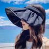 Women's Open-Top Sun Hat with UV Protection, Large Brim for Outdoor Cycling and Sunshade