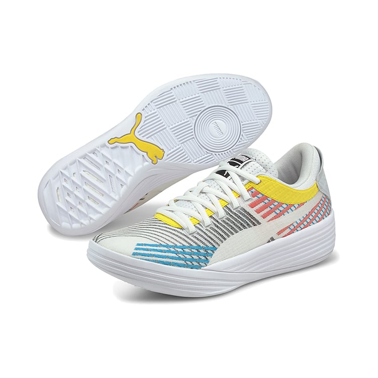 PUMA Clyde All Pro Cushioning Slip Resistant Lightweight Low top Basketball Shoes Unisex Khaki Yellow Orange 194039-01