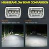 Vierkante 7-inch Koplampen 5x7 Met Opening Angel Eye Tweekleurig Groot- en Dimlicht Lamp Voor Jeep Wrangler Off-road Truck DRL Koplampen