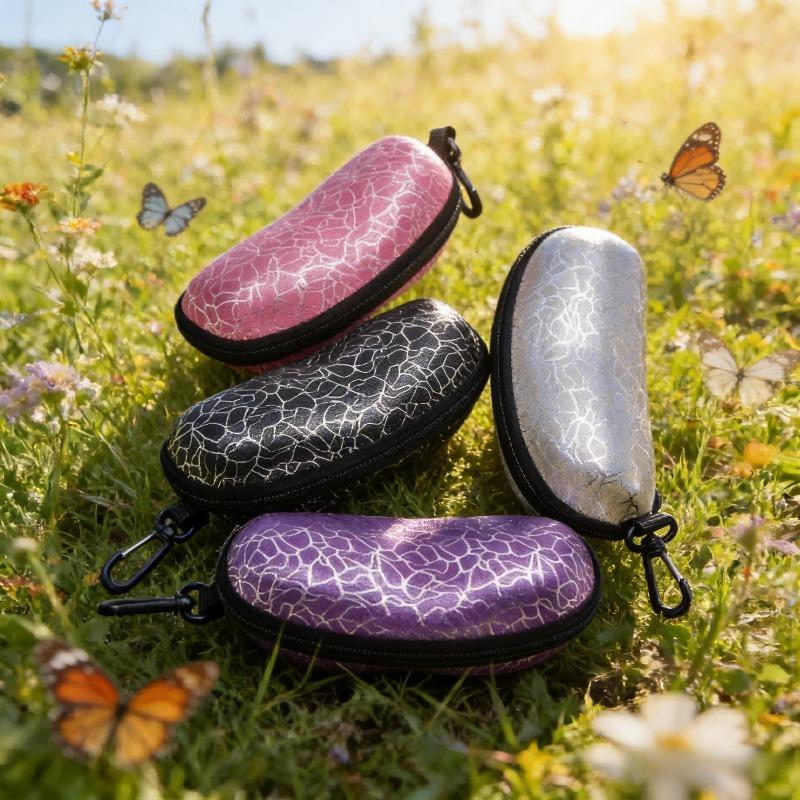 2Pcs Multicolor Zipper Oxford Cloth Glasses Case Portable Sunglasses Reading Glasses Storage Box