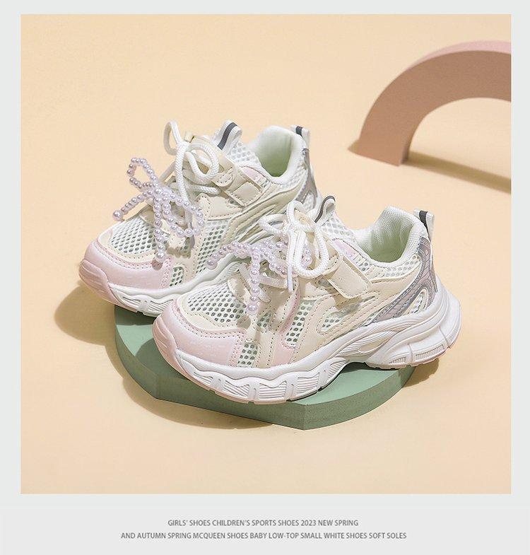 

Girls sports shoes spring and summer girls net shoes 2025 new shoes single net princess children s dad shoes mesh breathable 37 рожевий