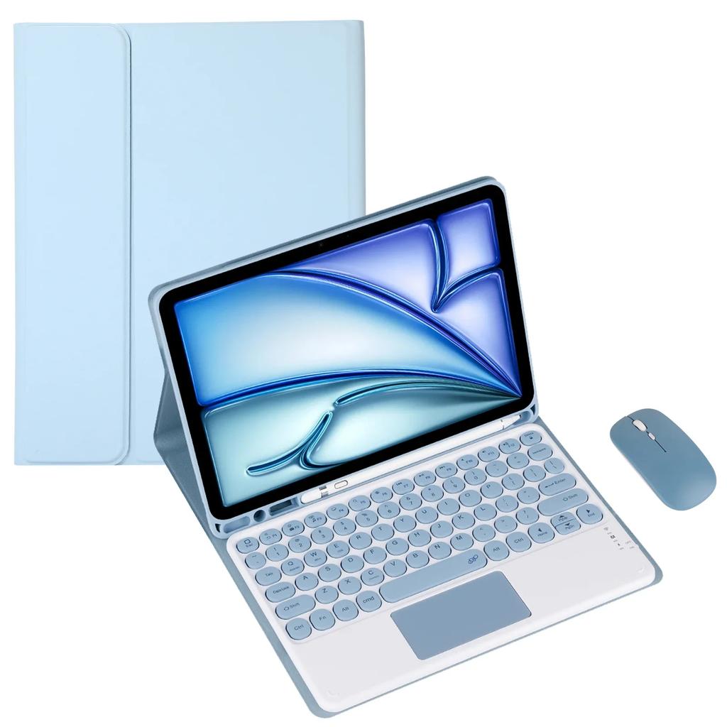 Circular Keyboard Case & Mouse for Samsung Galaxy Tab A8 10.5inch Tablet Spanish/Japanese/Hebrew/Arabic/Ltalian Keyboard Cover