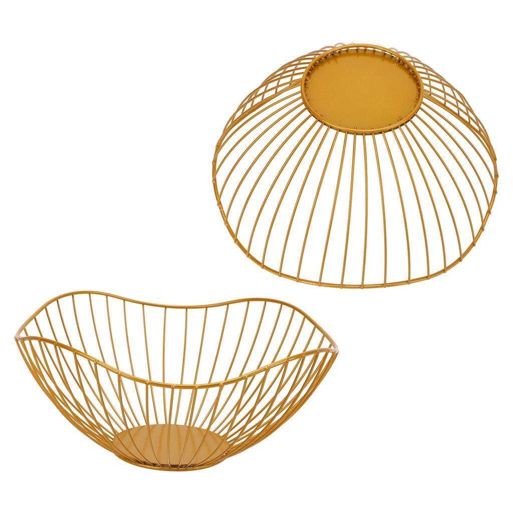 Wire Fruit Bowl Breathable Hollow Anti Overturn Thickened Durable Metal Metal Fruit Basket for