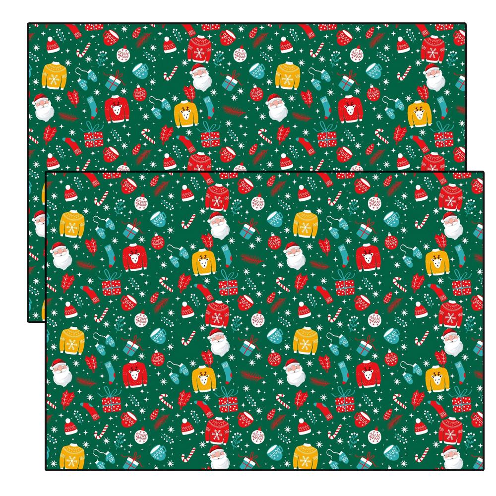 Christmas Kraft Wrapping Paper Cartoon Xmas Tree Santa Claus Gifts Packaging Paper DIY Craft Home Party Decoration Kraft Paper