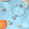 Kupferfarbene Reise- und Urlaubs-Serie - Dreiteiliger Wellen-Anhänger Passendes Pfannenarmband DIY-Charme für Damen Schmuck Mode Geschenk