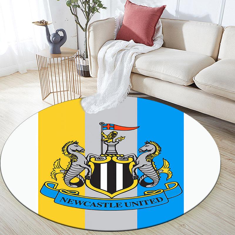 Newcastle United,Round Area Rug,Carpet Rug for Living Room Bedroom Sofa Playroom Decor,Non-slip Floor Mat