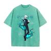 2026 Anime Graphic Washed T Shirt Unisex Oversized Cotton Short Sleeve Tee Harajuku Streetwear Manga Fan Casual Daily Tops