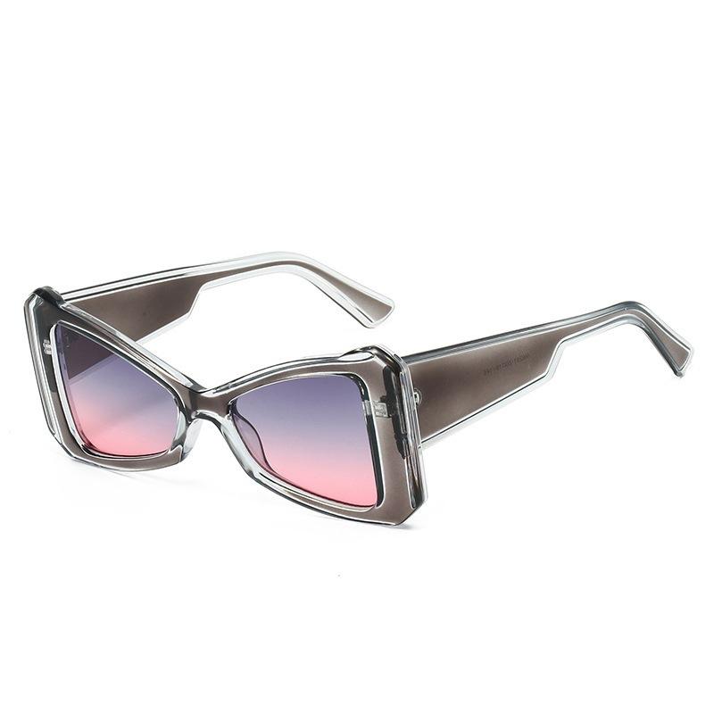 New European and American style cat eye square sunglasses niche design feeling Spice girl style daily street eye-catching fashion sunglasses