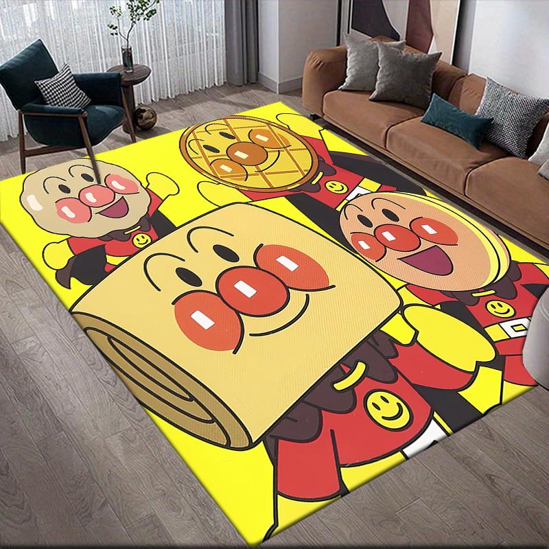 Anpanman Autumn Square Area Rug, Non-Slip Floor Mat for Bedroom, Perfect Gift for Anpanman Fans