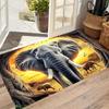 Durable Elephant Jungle Wildlife Doormat Entrance Mat Outdoor Tropical Safari Animal Welcome Rug for Home Door Decoration