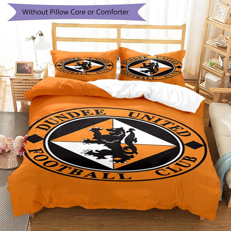 Dundee United Crest Printed Pattern Duvet Cover Set – Includes 1 Duvet Cover and 2 Matching Pillowcases Bedroom Decor Christmas Gifts
