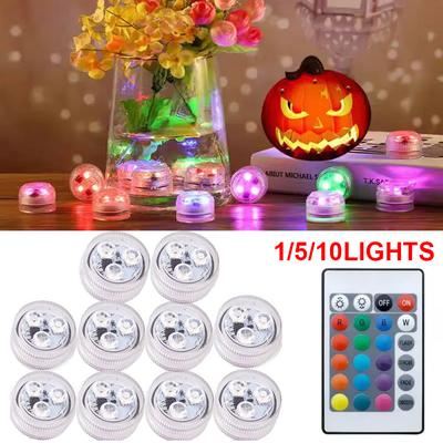 RGB 3/10 LED Unterwasserlicht - Wasserdicht mit Fernbedienung, Werkzeuge für Kinder zur Dekoration von Poolpartys(Mit Isolierfolie)