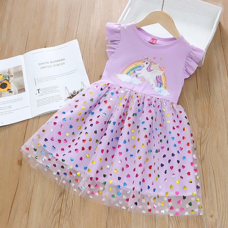 Girls' Summer Princess Cotton Mesh Dress - Fairy Style
