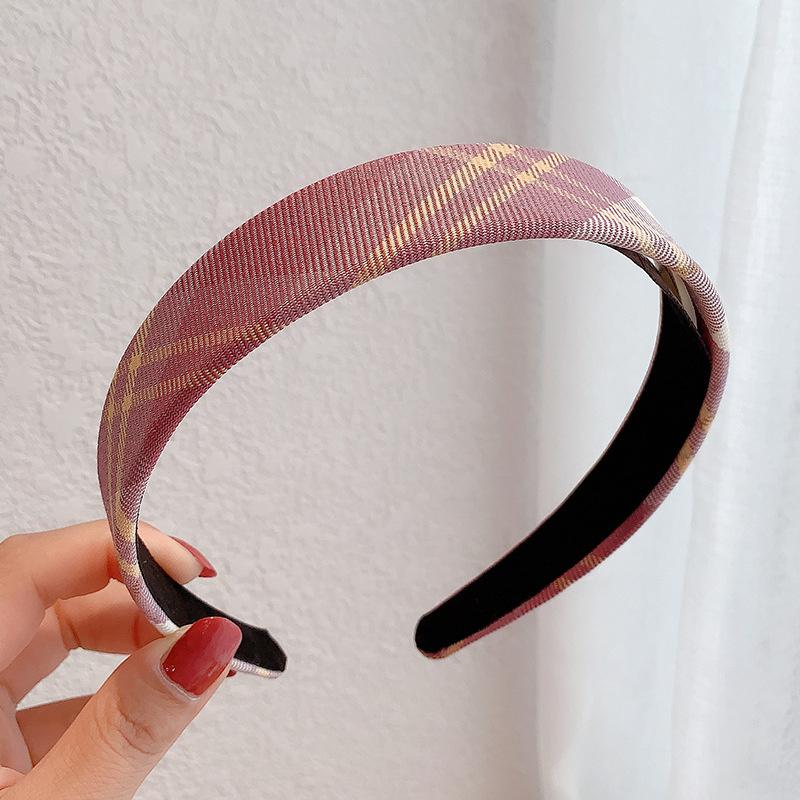 2 Stück/Set 2 cm dünner karierter Stoff-Haarreif für Frauen Mädchen tägliche Presse Haaraccessoires Koreanische JK Studentenuniform Kopfbedeckungen