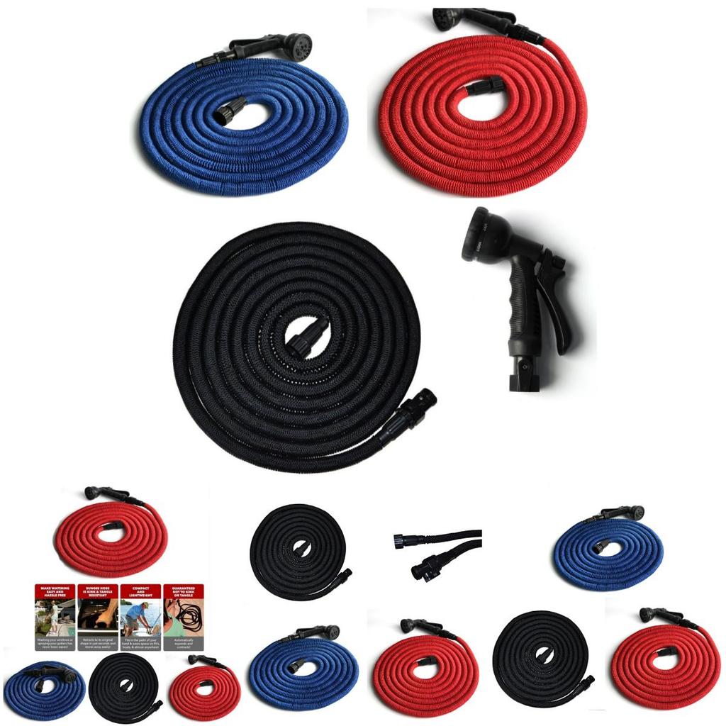 25ft-100ft Expandable Garden Hose Set With High Pressure Water Gun For Gardening And Car Washing