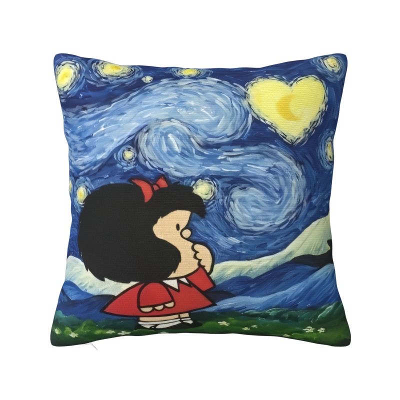 Custom Mafalda Kawaii Vintage Quino Comic Cartoon Mang Anime Modern Throw Pillow Covers Bedroom Decoration Chair Cushion